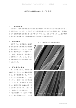 麻照鉱石繊維の癌に及ぼす影響 - 徳島大学