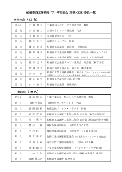 8.専門部会委員一覧（PDF形式：156KB） - 船橋市