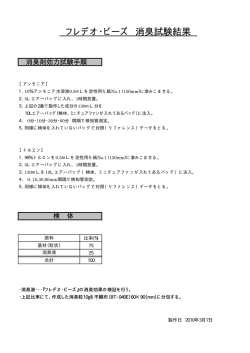 フレデオ・ビーズ 消臭試験結果