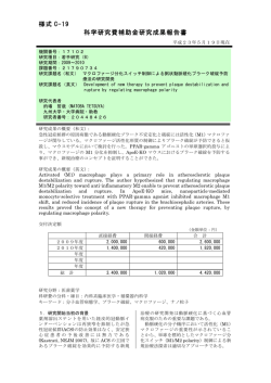 様式 C-19 科学研究費補助金研究成果報告書 - KAKEN - 科学研究費