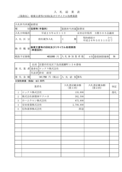 入 札 結 果 表 - 京田辺市