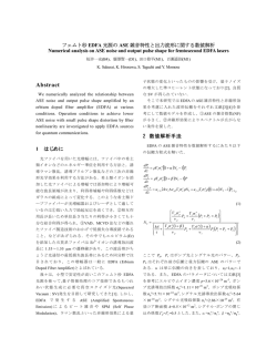 フェムト秒 EDFA 光源の ASE 雑音特性と出力波形に関する数値解析