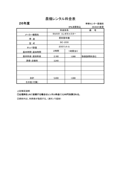農機レンタル料金表_H26コンポキャスター