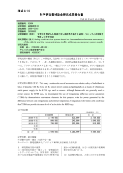 様式 C-19 科学研究費補助金研究成果報告書 - KAKEN - 科学研究費