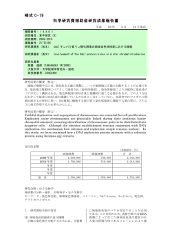 様式 C-19 科学研究費補助金研究成果報告書 - KAKEN - 科学研究費