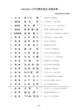 平成25年度役員名簿 - 三沢市観光協会