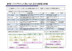 （参考）パイプラインに用いられる主な管種と特徴