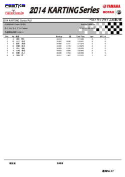 ベストラップタイムの速い順 2014 KARTING Series Rd,1 通知No.07