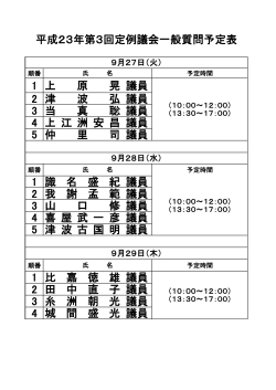 一般質問通告書 - 与那原町