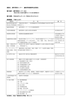業務名：扇町管理センター 業務名：扇町管理センター 運転管理業務等