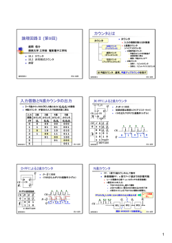 論理回路Ⅱ (第9回) カウンタとは 入力個数とN進カウンタの出力 - 摂南大学