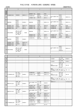 平成26年度 大学院博士課程（前期課程）時間割