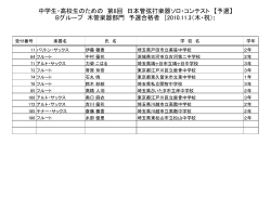 中学生・高校生のための 第8回 日本管弦打楽器ソロ・コンテスト 【予選