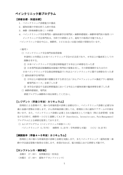 ペインクリニック部プログラム