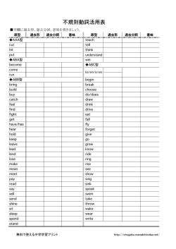 不規則動詞活用表2 (バージョン 1)