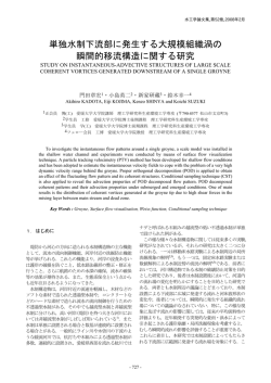 単独水制下流部に発生する大規模組織渦の 瞬間的移流構造  - 土木学会