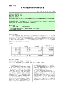 様式 C-19 科学研究費補助金研究成果報告書 - KAKEN - 科学研究費