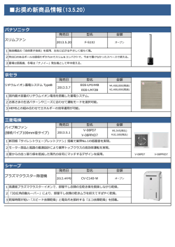 お奨め新商品情報（13.5.20）
