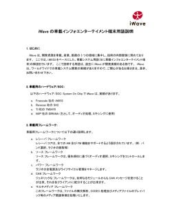iWaveの車載インフォエンターテイメント端末用語  - iWave Japan Inc.