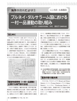 ブルネイ・ダルサラーム国における一村一品運動の取り組み／日印地域間交流