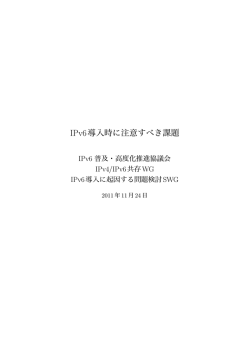 IPv6導入時に注意すべき課題 - IPv6普及・高度化推進協議会