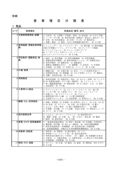 営業種目分類表（PDF：205KB）