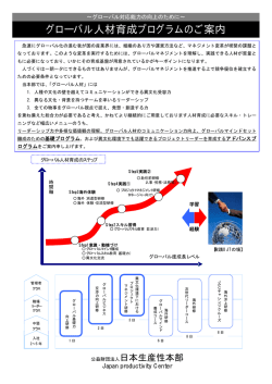 グローバル人材育成プログラムのご案内 - 研修・セミナー - 日本生産性本部