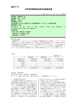 様式 C-19 科学研究費補助金研究成果報告書 - KAKEN - 科学研究費