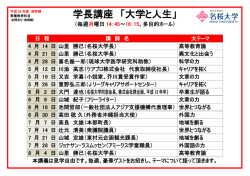 学長講座 「大学と人生」 - 名桜大学
