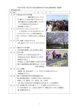 平成23年度（平成23年4月期）長野県松本平広域公園管理報告 概要書