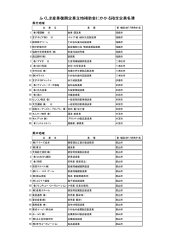 ふくしま産業復興企業立地補助金にかかる指定企業名簿 - 福島県