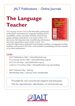 The Language Teacher - JALT Publications