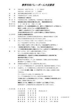 春季市民バレーボール大会要項 - 浦安市バレーボール協会