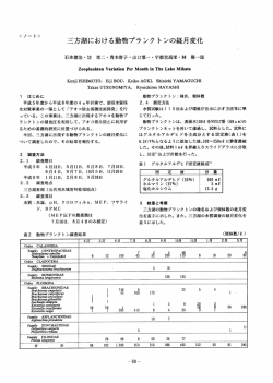 三方湖における動物プランクトンの経月変化・・・・90 - 福井県