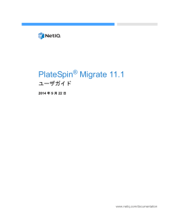 PlateSpin Migrate 11.0ユーザガイド - NetIQ
