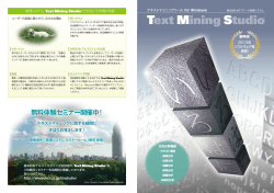 Text Mining Studio 製品パンフレット - 株式会社NTTデータ数理システム