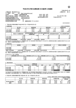 平成24年3月期 決算短信〔日本基準〕（非連結）