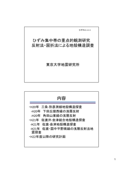 内容 - ひずみ集中帯の重点的調査観測・研究プロジェクト