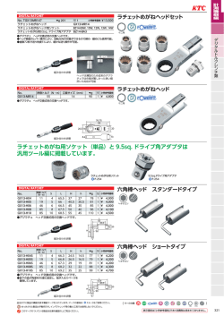 ラチェットめがねヘッドセット ラチェットめがね用ソケット（単品）と 9.5sq