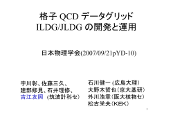 格子 QCD データグリッド ILDG/JLDG の開発と運用 - JLDG: Japan
