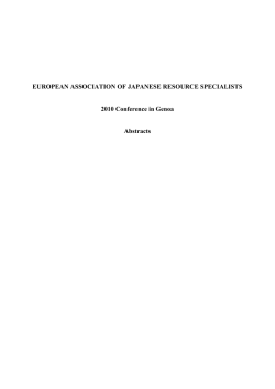 EUROPEAN ASSOCIATION OF JAPANESE RESOURCE  - EAJRS