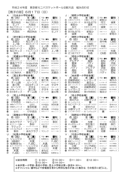 【男子の部】6月17日（日） - 東京都ミニバスケットボール連盟