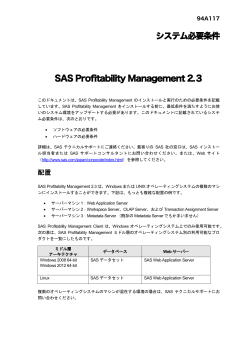SAS Profitability Management 2.3 システム必要条件