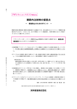 関節内注射時の留意点