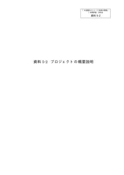 資料 5-2 プロジェクトの概要説明 - 新エネルギー・産業技術総合開発機構