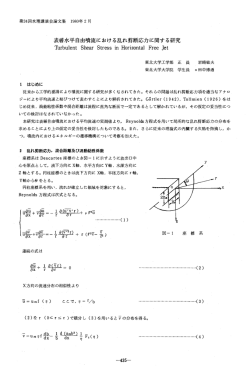 表層水平自由噴流における乱れ剪断応力に関する研究