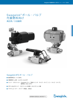 Swagelokボール・バルブ 代替燃料向け 高圧用 大流量用 AFSボール