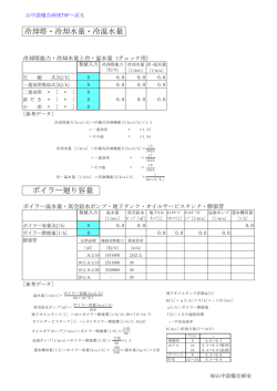 冷却塔・冷却水量・冷温水量 ボイラー廻り容量 - nifty