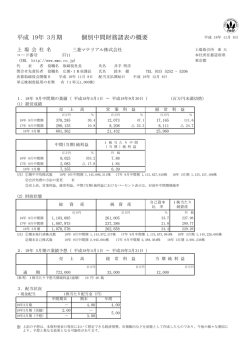 平成 19年 3月期 個別中間財務諸表の概要 - 三菱マテリアル
