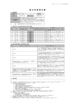 独立役員届出書 - 名古屋証券取引所